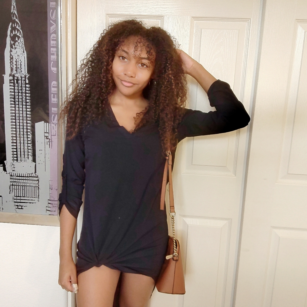 A navy Dress